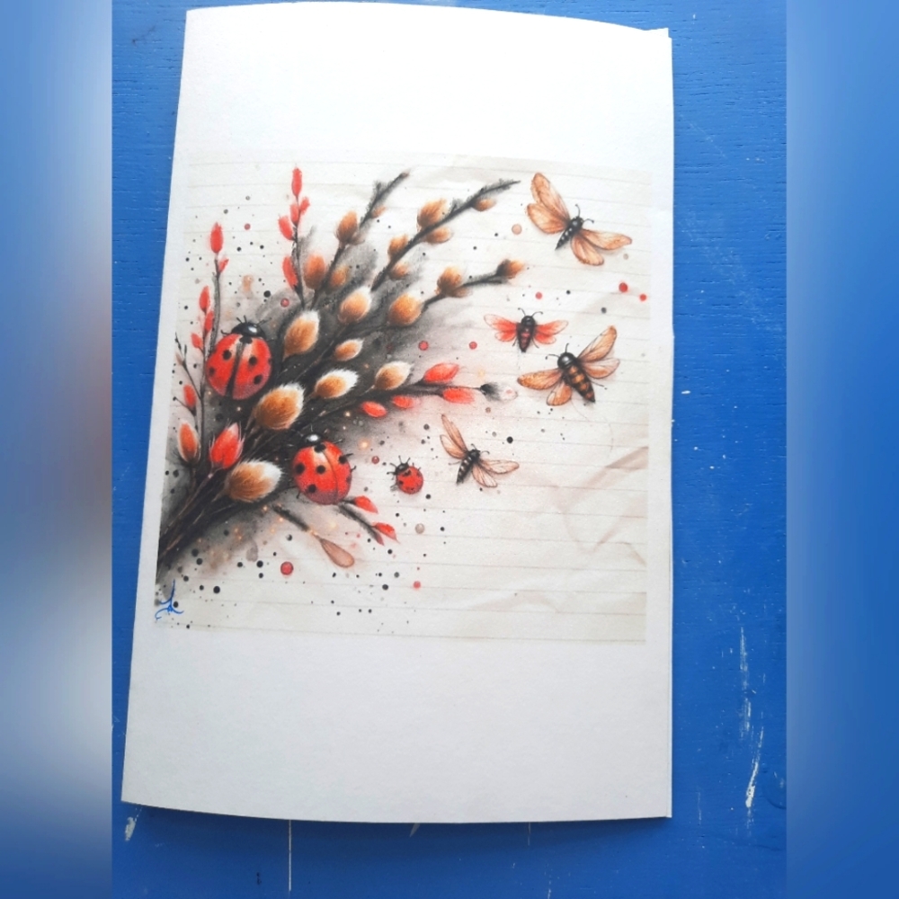 3 X 25$ - Lady Bug Greeting Card